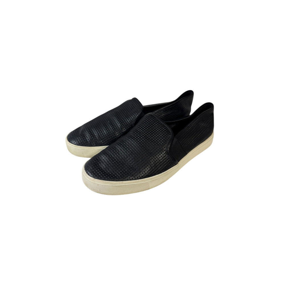 Women's Vince Blair Black Perforated Leather Slip-On Sneakers US 8.5